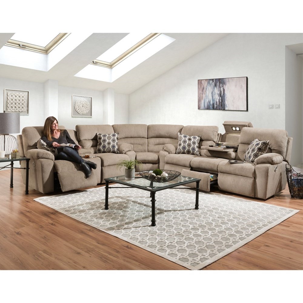 Triple reclining sectional cheap